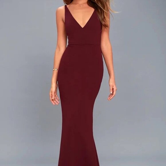 Lulu’s Melora maroon Sleeveless Maxi Dress Size Small formal - Picture 1 of 3